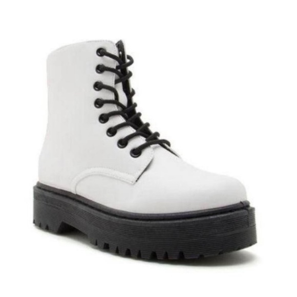 White Platform Combat Boot - Picture 4 of 5